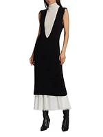 Sleeveless Layered Midi-Dress