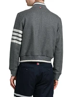 4-Bar Striped Wool Bomber Jacket