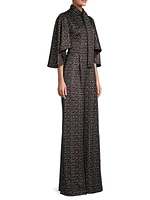 Coralia Tweed Ruffeld-Sleeve Jumpsuit