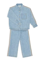 Little Boy's & Track Chambray Pants