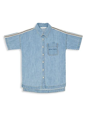 Little Boy's & Track Chambray Short-Sleeve Shirt