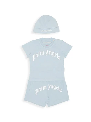 Baby Girl's 3-Pack Beanie, T-Shirt & Shorts Gift Set