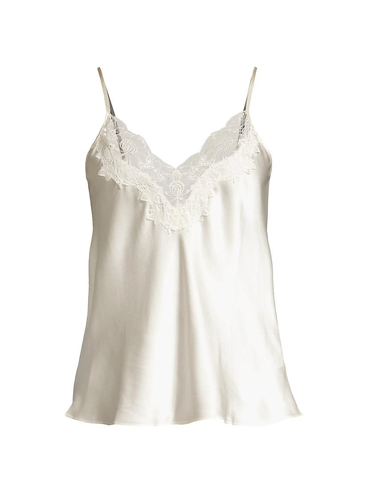 Lace-Trim Silk Cami