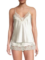 Lace-Trim Silk Cami