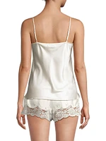 Lace-Trim Silk Cami