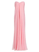 Silk Bustier Maxi Dress