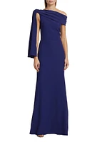 Knotted Crepe Evening Gown