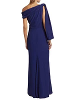 Knotted Crepe Evening Gown