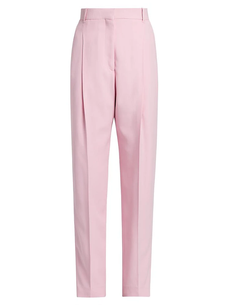 Leaf Crepe Pleated Trousers