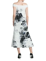 Chiaroscuro Floral Midi-Dress