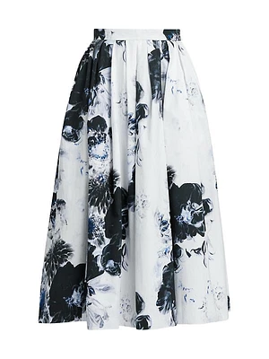 Chiaroscuro Floral Cotton Skirt