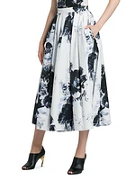 Chiaroscuro Floral Cotton Skirt