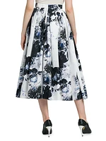 Chiaroscuro Floral Cotton Skirt