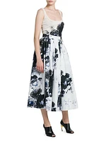 Chiaroscuro Floral Cotton Skirt