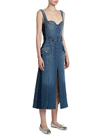 Denim Cotton-Blend Midi-Dress