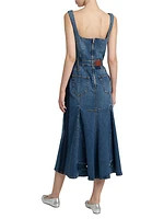 Denim Cotton-Blend Midi-Dress