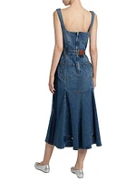 Denim Cotton-Blend Midi-Dress