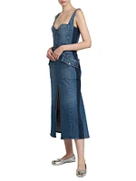 Denim Cotton-Blend Midi-Dress