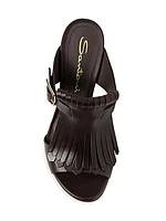 100MM Leather Tassel Sandals