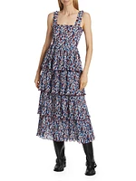 Tiered Georgette Midi-Dress