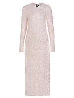 Sequined Cut-Out Midi-Dress