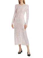 Sequined Cut-Out Midi-Dress