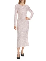 Sequined Cut-Out Midi-Dress