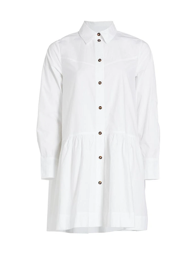 Cotton Poplin Mini Shirt Dress