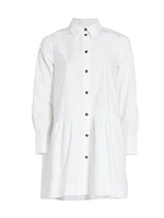 Cotton Poplin Mini Shirt Dress