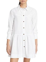 Cotton Poplin Mini Shirt Dress