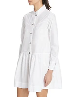 Cotton Poplin Mini Shirt Dress