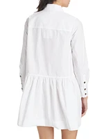 Cotton Poplin Mini Shirt Dress