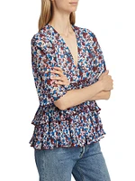 Tiered Printed Georgette Blouse