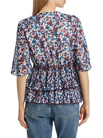 Tiered Printed Georgette Blouse