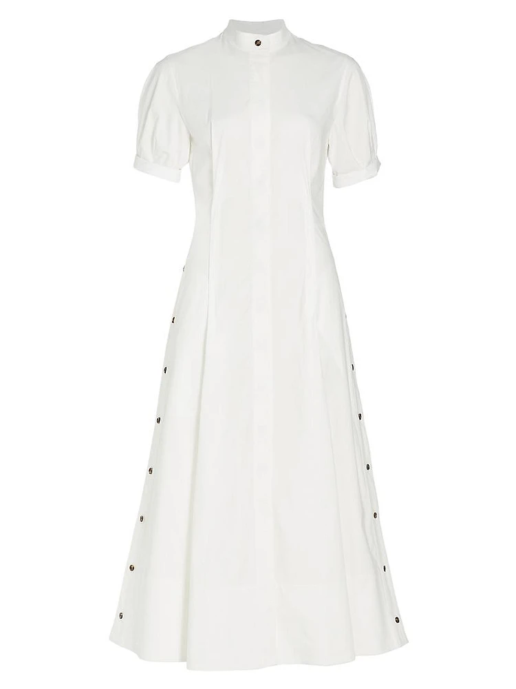 Poplin Cotton Midi Shirtdress