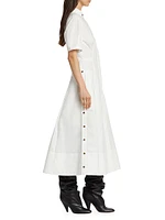 Poplin Cotton Midi Shirtdress