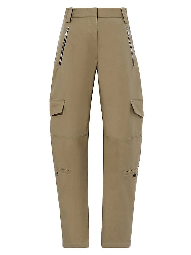 Straight-Leg Cotton-Blend Cargo Pants