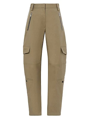 Straight-Leg Cotton-Blend Cargo Pants