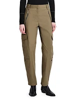 Straight-Leg Cotton-Blend Cargo Pants