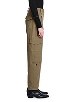 Straight-Leg Cotton-Blend Cargo Pants