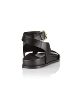 Jalen Leather Ankle-Wrap Sandals