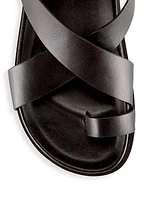 Jalen Leather Ankle-Wrap Sandals