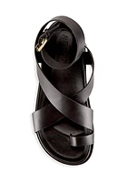 Jalen Leather Ankle-Wrap Sandals