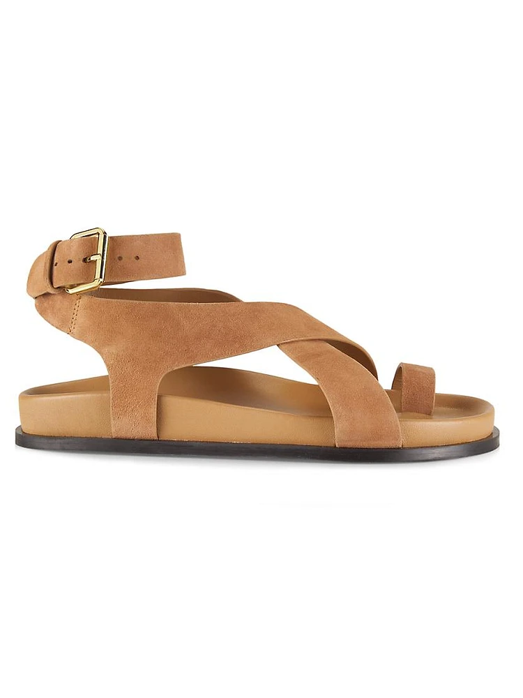 Jalen Buckled Suede Ankle-Wrap Sandals