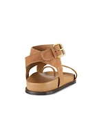 Jalen Buckled Suede Ankle-Wrap Sandals