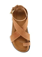 Jalen Buckled Suede Ankle-Wrap Sandals