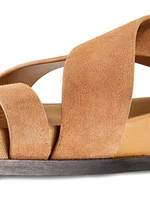 Jalen Buckled Suede Ankle-Wrap Sandals