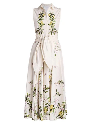 Floral Sleeveless Cotton Fit & Flare Maxi Dress