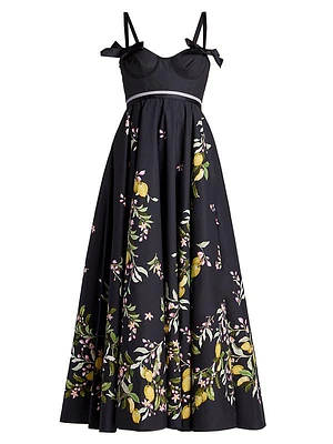 Floral Cotton Sleeveless Maxi-Dress