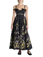 Floral Cotton Sleeveless Maxi-Dress